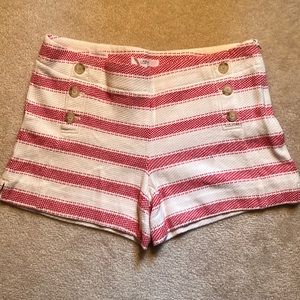 Loft sz10 riviera short red and white woven stripe